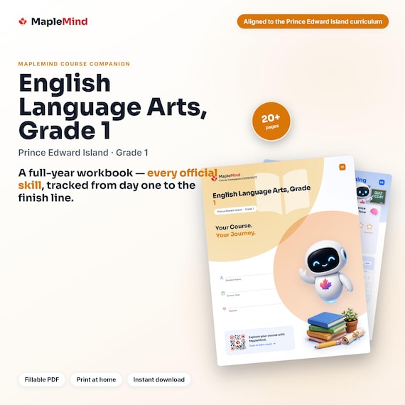 English Language Arts, Grade 1 Course Companion — printable workbook and progress tracker for the English Language Arts, Grade 1 curriculum