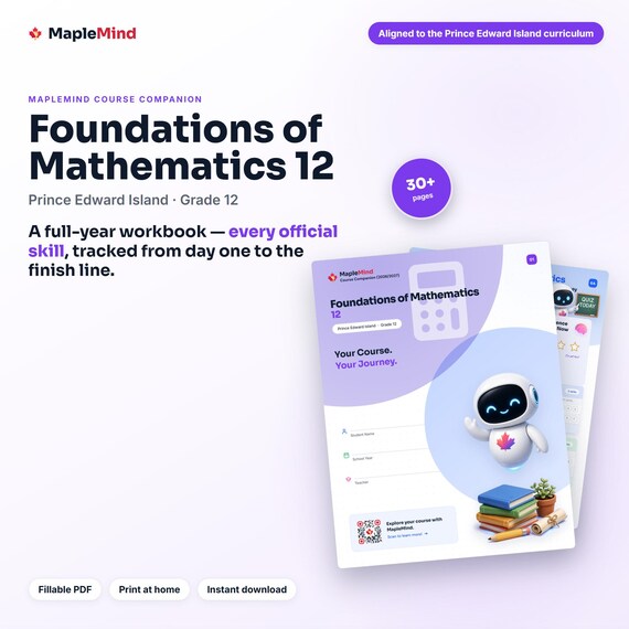 Foundations of Mathematics 12 Course Companion — printable workbook and progress tracker for the Foundations of Mathematics 12 curriculum