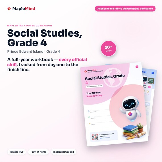 Social Studies, Grade 4 Course Companion — printable workbook and progress tracker for the Social Studies, Grade 4 curriculum