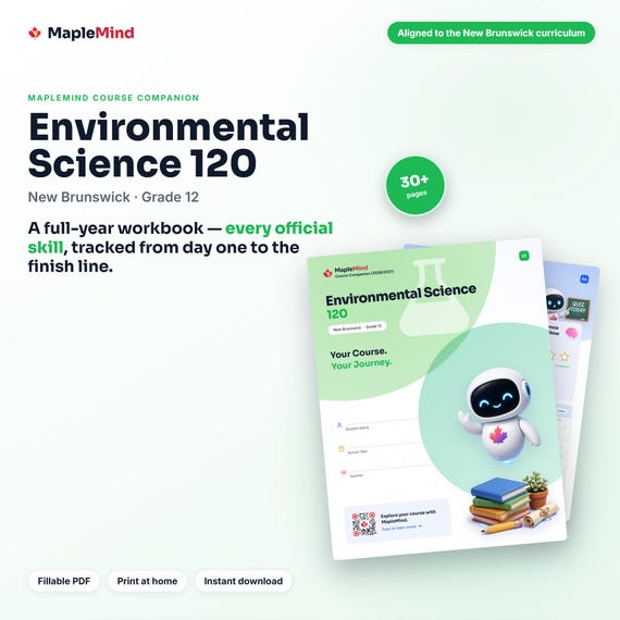 Environmental Science 120 Course Companion — printable workbook and progress tracker for the Environmental Science 120 curriculum
