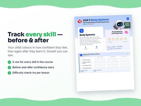 Unit reflection and certificate pages inside the Science 5 workbook