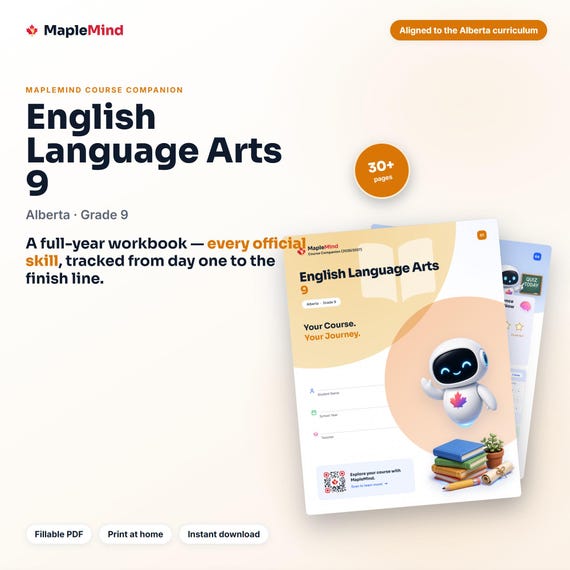 English Language Arts 9 Course Companion — printable workbook and progress tracker for the English Language Arts 9 curriculum