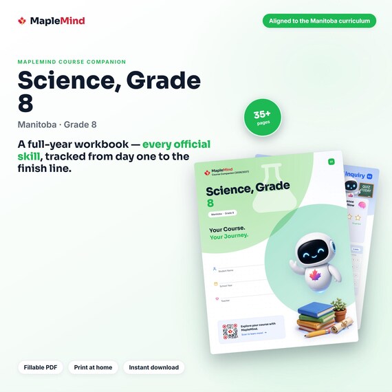 Science, Grade 8 Course Companion — printable workbook and progress tracker for the Science, Grade 8 curriculum