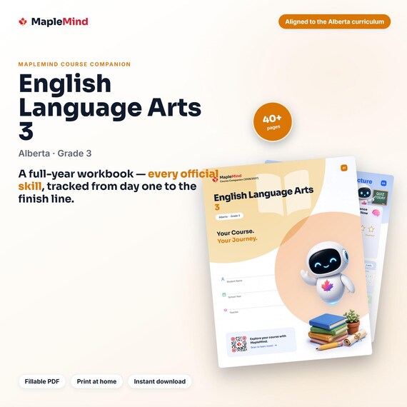 English Language Arts 3 Course Companion — printable workbook and progress tracker for the English Language Arts 3 curriculum