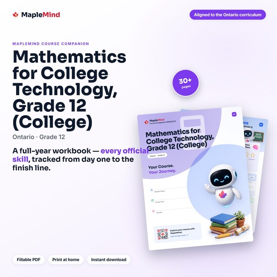 Mathematics for College Technology, Grade 12 (College) Course Companion — printable workbook and progress tracker for the Mathematics for College Technology, Grade 12 (College) curriculum
