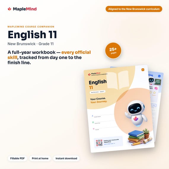 English 11 Course Companion — printable workbook and progress tracker for the English 11 curriculum