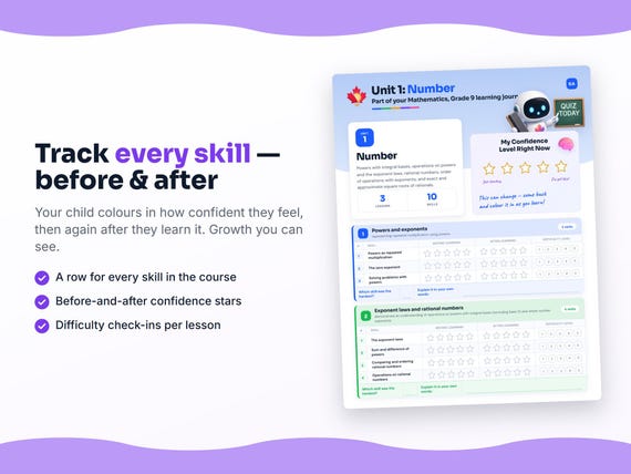 Unit reflection and certificate pages inside the Mathematics, Grade 9 workbook