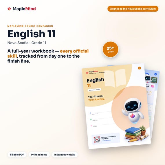 English 11 Course Companion — printable workbook and progress tracker for the English 11 curriculum