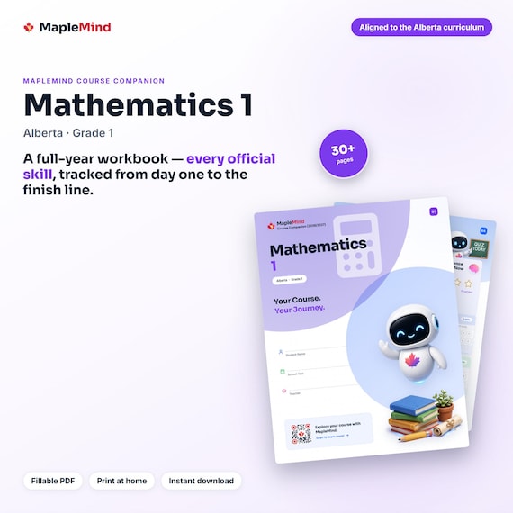 Mathematics 1 Course Companion — printable workbook and progress tracker for the Mathematics 1 curriculum