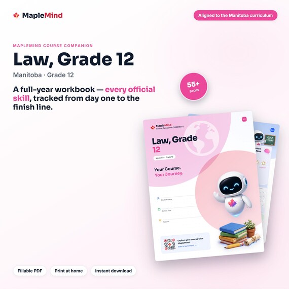 Law, Grade 12 Course Companion — printable workbook and progress tracker for the Law, Grade 12 curriculum
