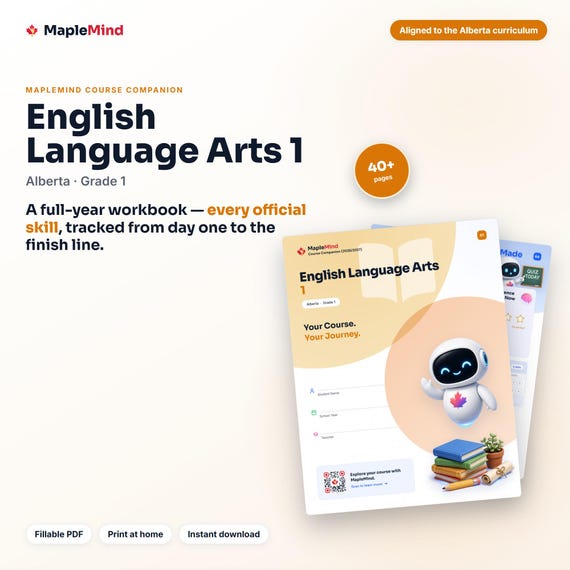 English Language Arts 1 Course Companion — printable workbook and progress tracker for the English Language Arts 1 curriculum