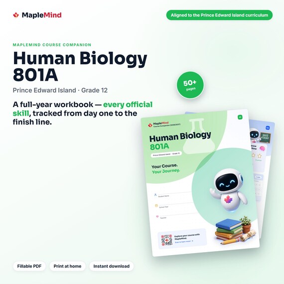 Human Biology 801A Course Companion — printable workbook and progress tracker for the Human Biology 801A curriculum