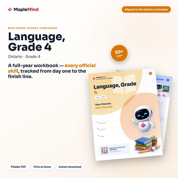 Language, Grade 4 Course Companion — printable workbook and progress tracker for the Language, Grade 4 curriculum