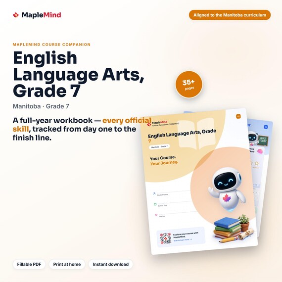 English Language Arts, Grade 7 Course Companion — printable workbook and progress tracker for the English Language Arts, Grade 7 curriculum