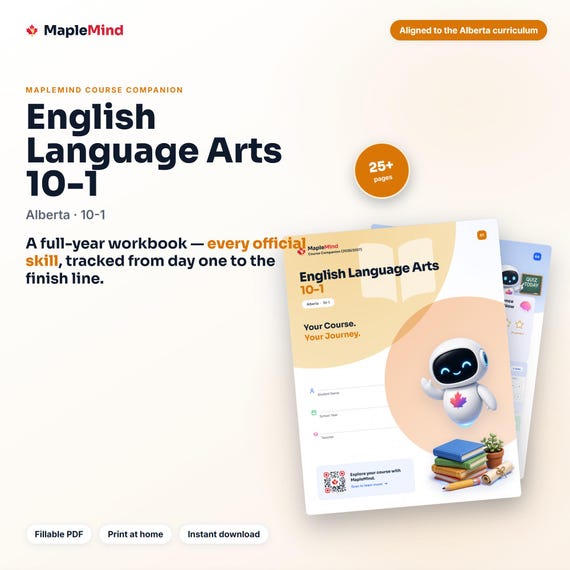 English Language Arts 10-1 Course Companion — printable workbook and progress tracker for the English Language Arts 10-1 curriculum