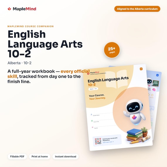 English Language Arts 10-2 Course Companion — printable workbook and progress tracker for the English Language Arts 10-2 curriculum