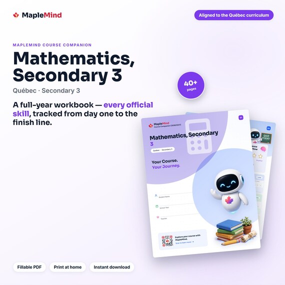Mathematics, Secondary 3 Course Companion — printable workbook and progress tracker for the Mathematics, Secondary 3 curriculum