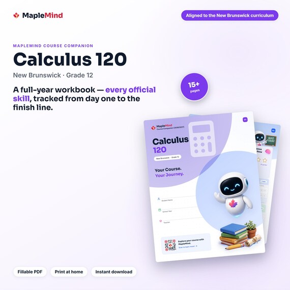 Calculus 120 Course Companion — printable workbook and progress tracker for the Calculus 120 curriculum