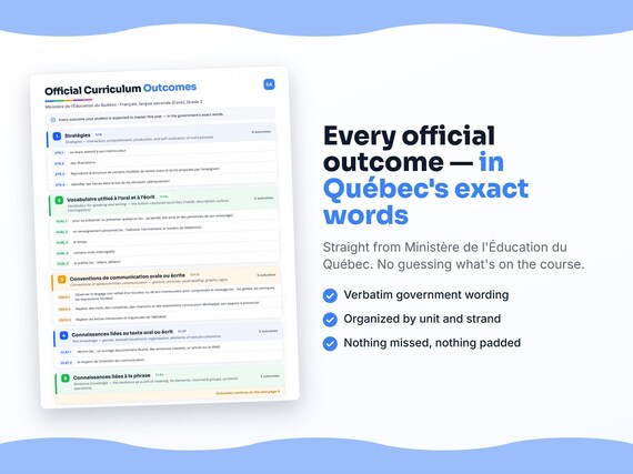 Parent dashboard and progress pages inside the Français, langue seconde (Core), Grade 2 workbook