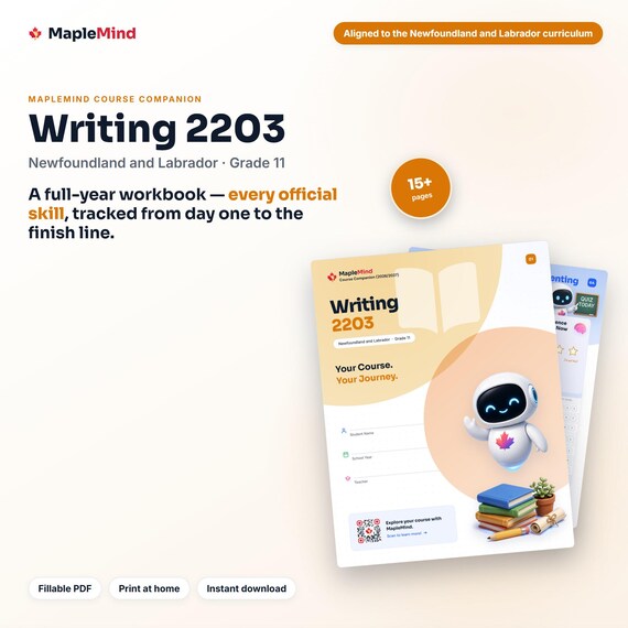 Writing 2203 Course Companion — printable workbook and progress tracker for the Writing 2203 curriculum
