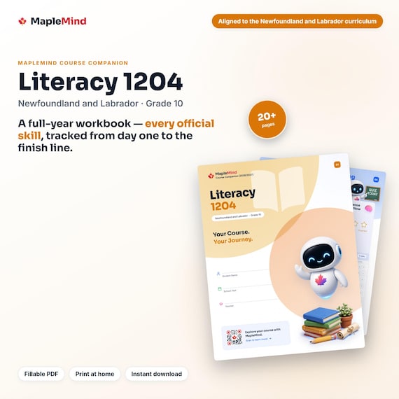 Literacy 1204 Course Companion — printable workbook and progress tracker for the Literacy 1204 curriculum