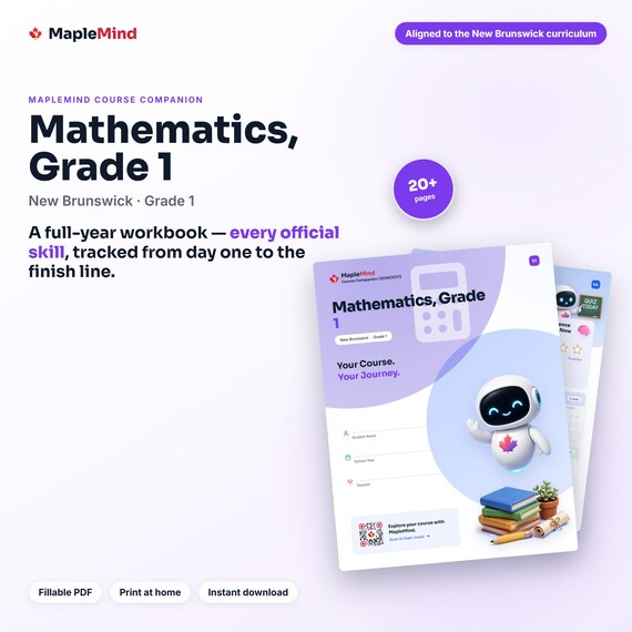 Mathematics, Grade 1 Course Companion — printable workbook and progress tracker for the Mathematics, Grade 1 curriculum