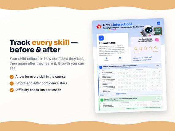 Unit reflection and certificate pages inside the English Language Arts, Grade 2 workbook