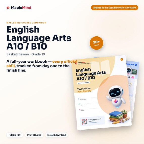 English Language Arts A10 / B10 Course Companion — printable workbook and progress tracker for the English Language Arts A10 / B10 curriculum