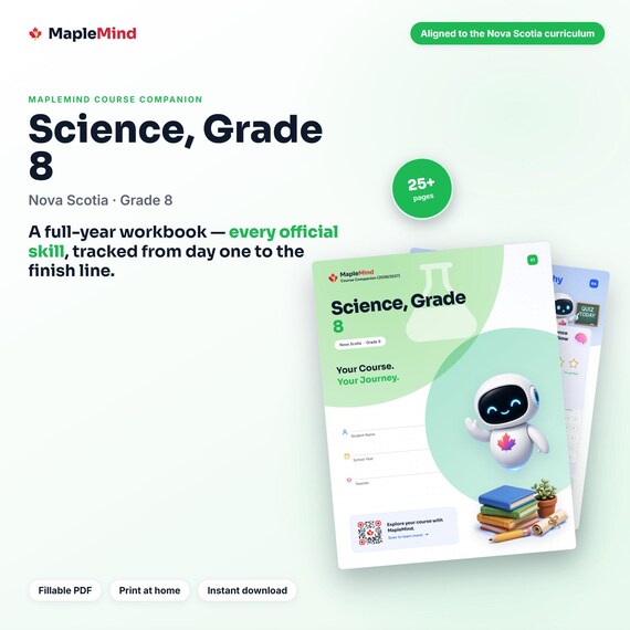 Science, Grade 8 Course Companion — printable workbook and progress tracker for the Science, Grade 8 curriculum