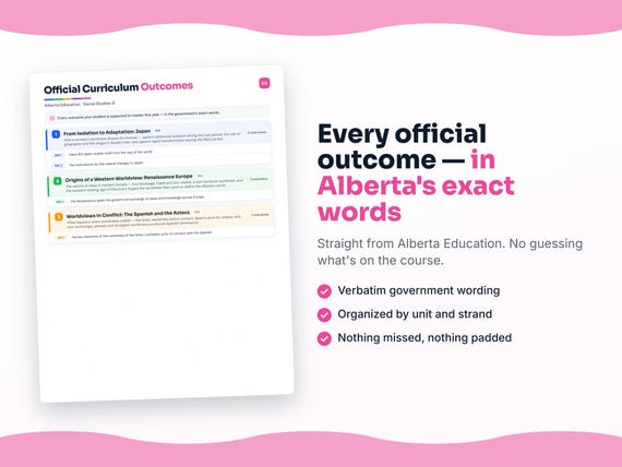 Parent dashboard and progress pages inside the Social Studies 8 workbook