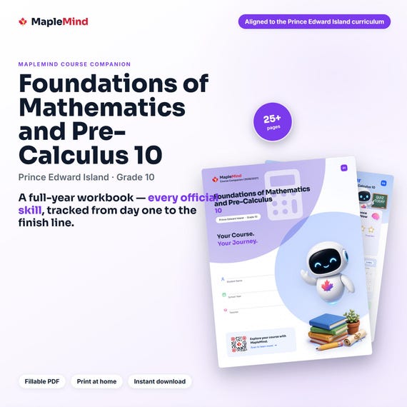 Foundations of Mathematics and Pre-Calculus 10 Course Companion — printable workbook and progress tracker for the Foundations of Mathematics and Pre-Calculus 10 curriculum