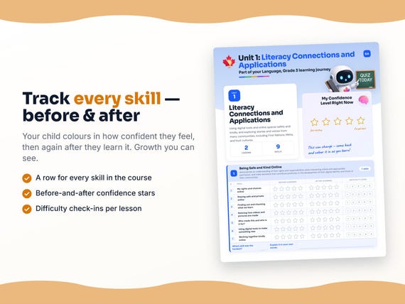 Unit reflection and certificate pages inside the Language, Grade 3 workbook