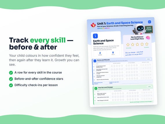 Unit reflection and certificate pages inside the Science, Grade 4 workbook