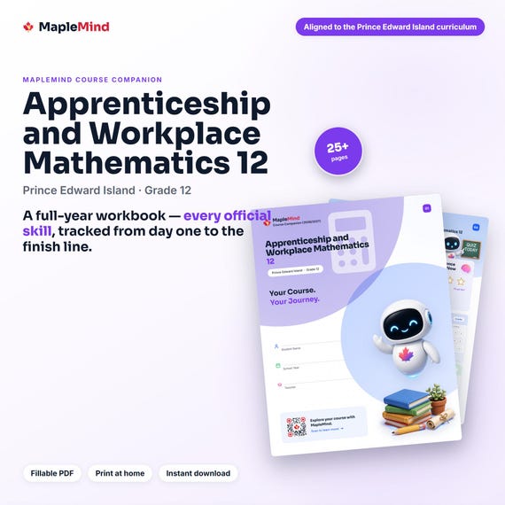Apprenticeship and Workplace Mathematics 12 Course Companion — printable workbook and progress tracker for the Apprenticeship and Workplace Mathematics 12 curriculum