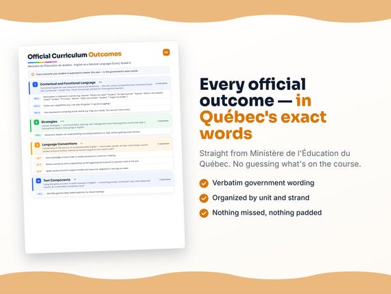 Parent dashboard and progress pages inside the English as a Second Language (Core), Grade 4 workbook
