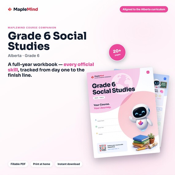 Grade 6 Social Studies Course Companion — printable workbook and progress tracker for the Grade 6 Social Studies curriculum