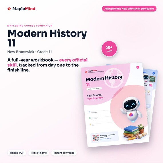 Modern History 11 Course Companion — printable workbook and progress tracker for the Modern History 11 curriculum