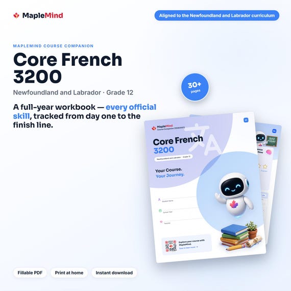 Core French 3200 Course Companion — printable workbook and progress tracker for the Core French 3200 curriculum