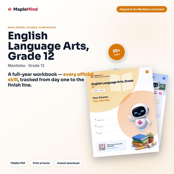 English Language Arts, Grade 12 Course Companion — printable workbook and progress tracker for the English Language Arts, Grade 12 curriculum