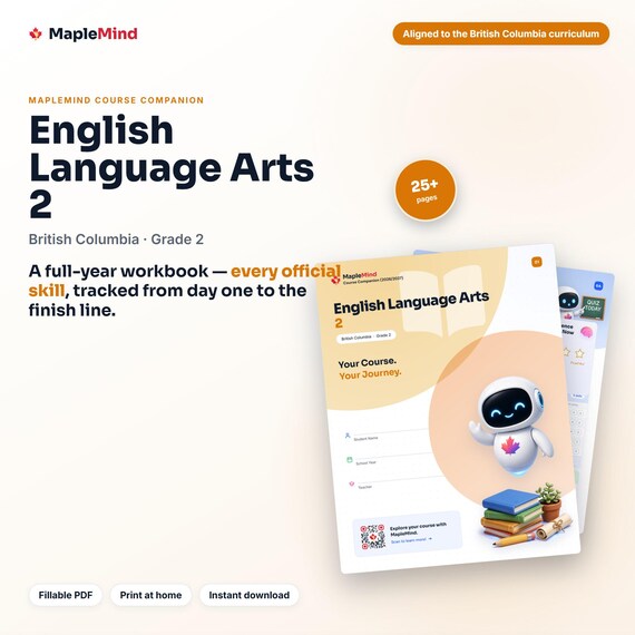English Language Arts 2 Course Companion — printable workbook and progress tracker for the English Language Arts 2 curriculum