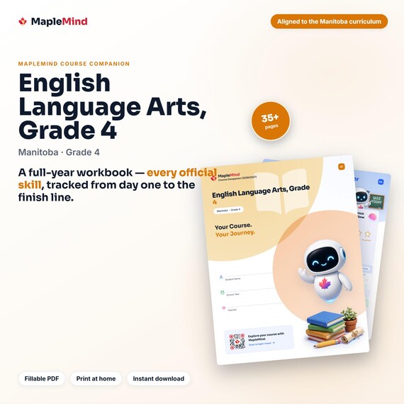 English Language Arts, Grade 4 Course Companion — printable workbook and progress tracker for the English Language Arts, Grade 4 curriculum
