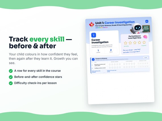 Unit reflection and certificate pages inside the Science, Grade 10 workbook