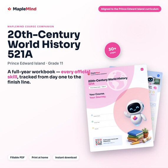 20th-Century World History 521A Course Companion — printable workbook and progress tracker for the 20th-Century World History 521A curriculum
