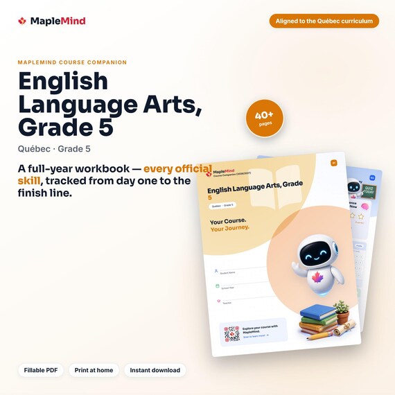 English Language Arts, Grade 5 Course Companion — printable workbook and progress tracker for the English Language Arts, Grade 5 curriculum