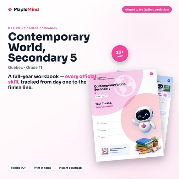 Contemporary World, Secondary 5 Course Companion — printable workbook and progress tracker for the Contemporary World, Secondary 5 curriculum