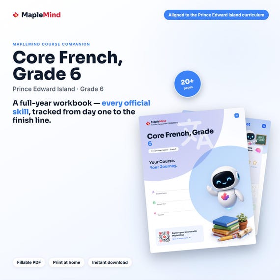 Core French, Grade 6 Course Companion — printable workbook and progress tracker for the Core French, Grade 6 curriculum