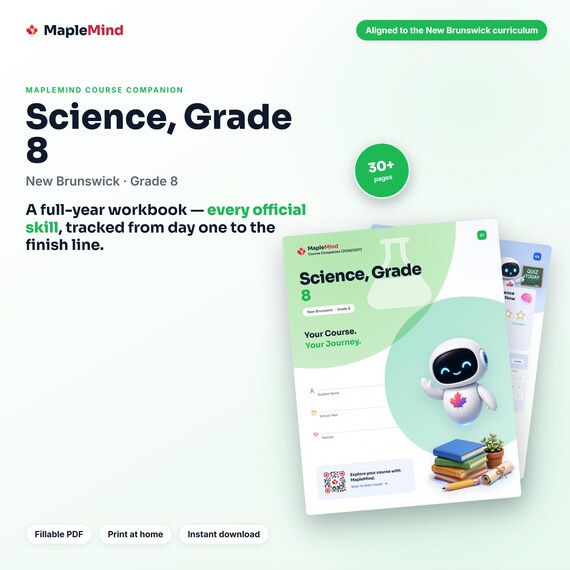 Science, Grade 8 Course Companion — printable workbook and progress tracker for the Science, Grade 8 curriculum