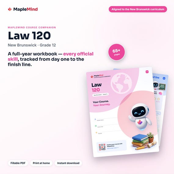 Law 120 Course Companion — printable workbook and progress tracker for the Law 120 curriculum