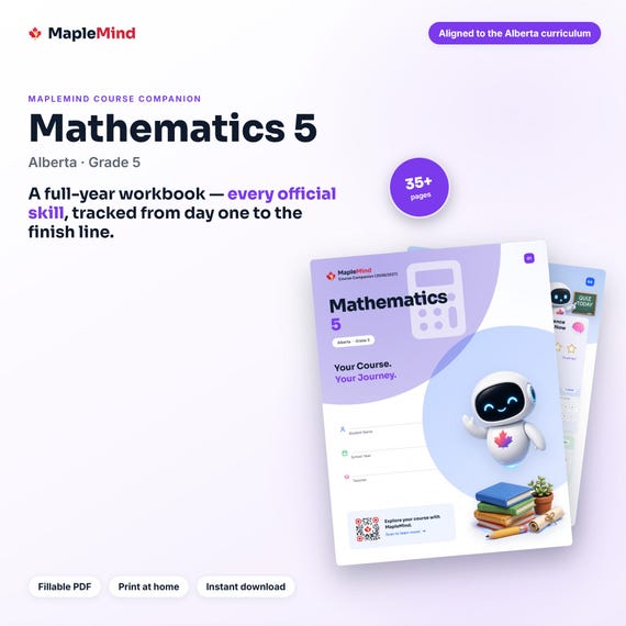 Mathematics 5 Course Companion — printable workbook and progress tracker for the Mathematics 5 curriculum