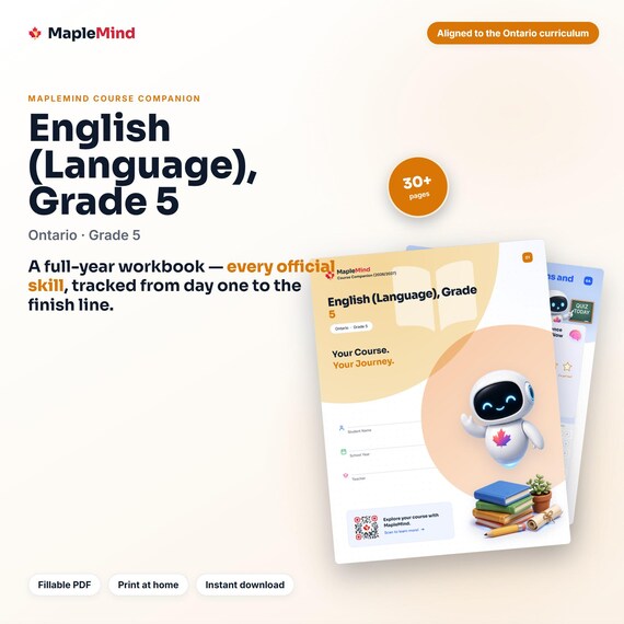 English (Language), Grade 5 Course Companion — printable workbook and progress tracker for the English (Language), Grade 5 curriculum